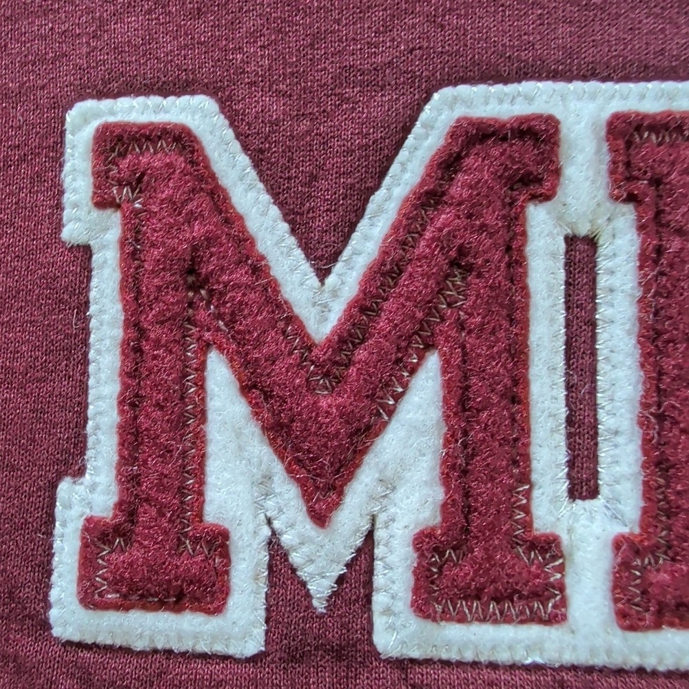 MIT Champion Hoodie Size XL Stitch Maroon Vintage Y2K Authentic Athletic Apparel - Picture 14 of 15